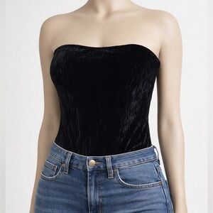 aked Wardrobe XS Black Strapless Bodysuit Black Sleeveless‎